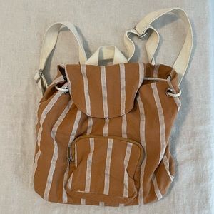 Burnt Yellow/Orange and White Striped Backpack
